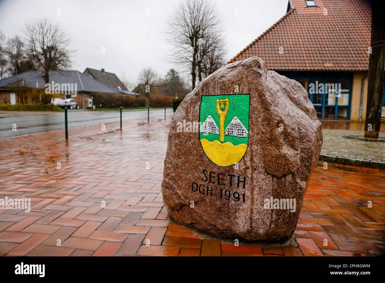 Seeth Germany. 21st Mar 2023. The coat of arms of the