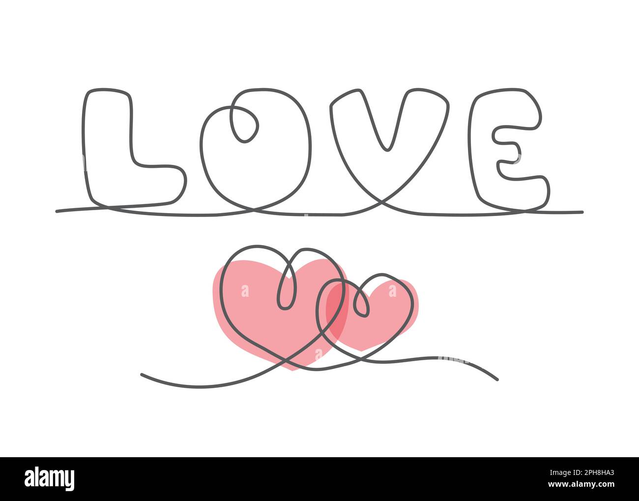 Love illustration One line drawing on white background Stock Vector ...