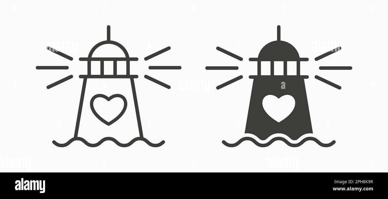 Lighthouse icon. Vector illustration isolated on white. Stock Vector