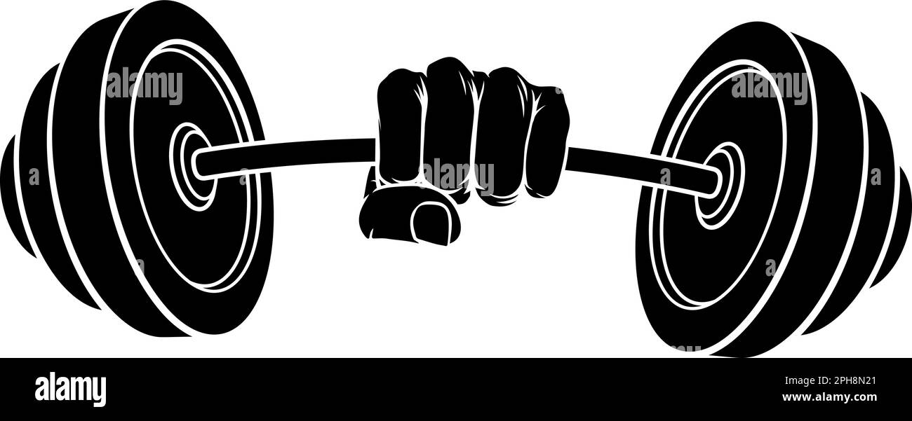 Weight Lifting Fist Hand Holding Barbell Concept Stock Vector Image