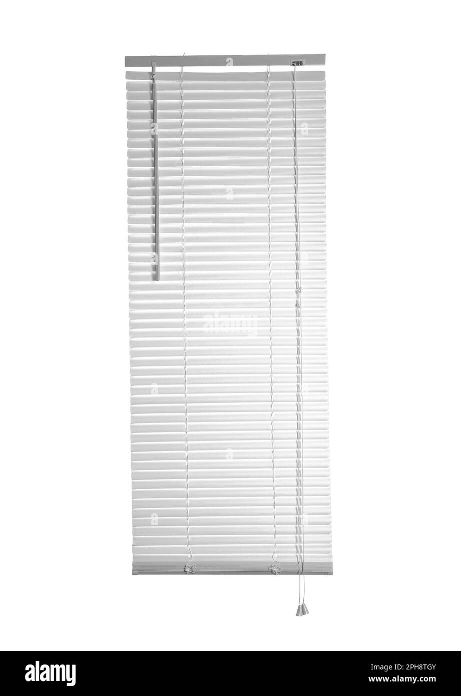 Stylish light window blinds isolated on white Stock Photo Alamy