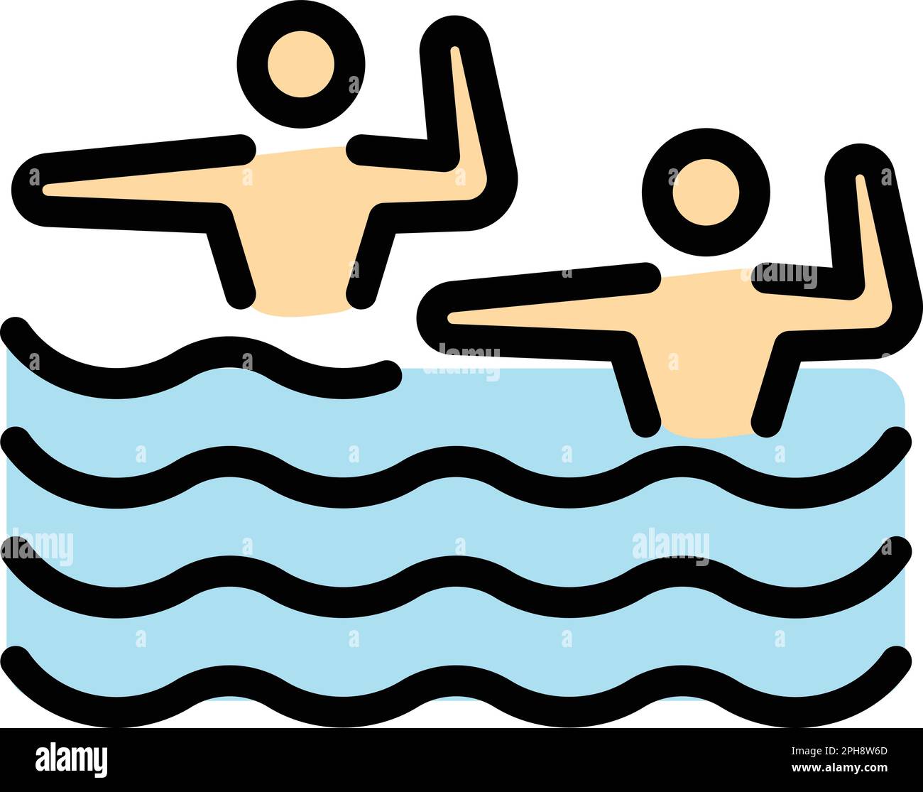 Swimming team icon. Outline Swimming team vector icon for web design