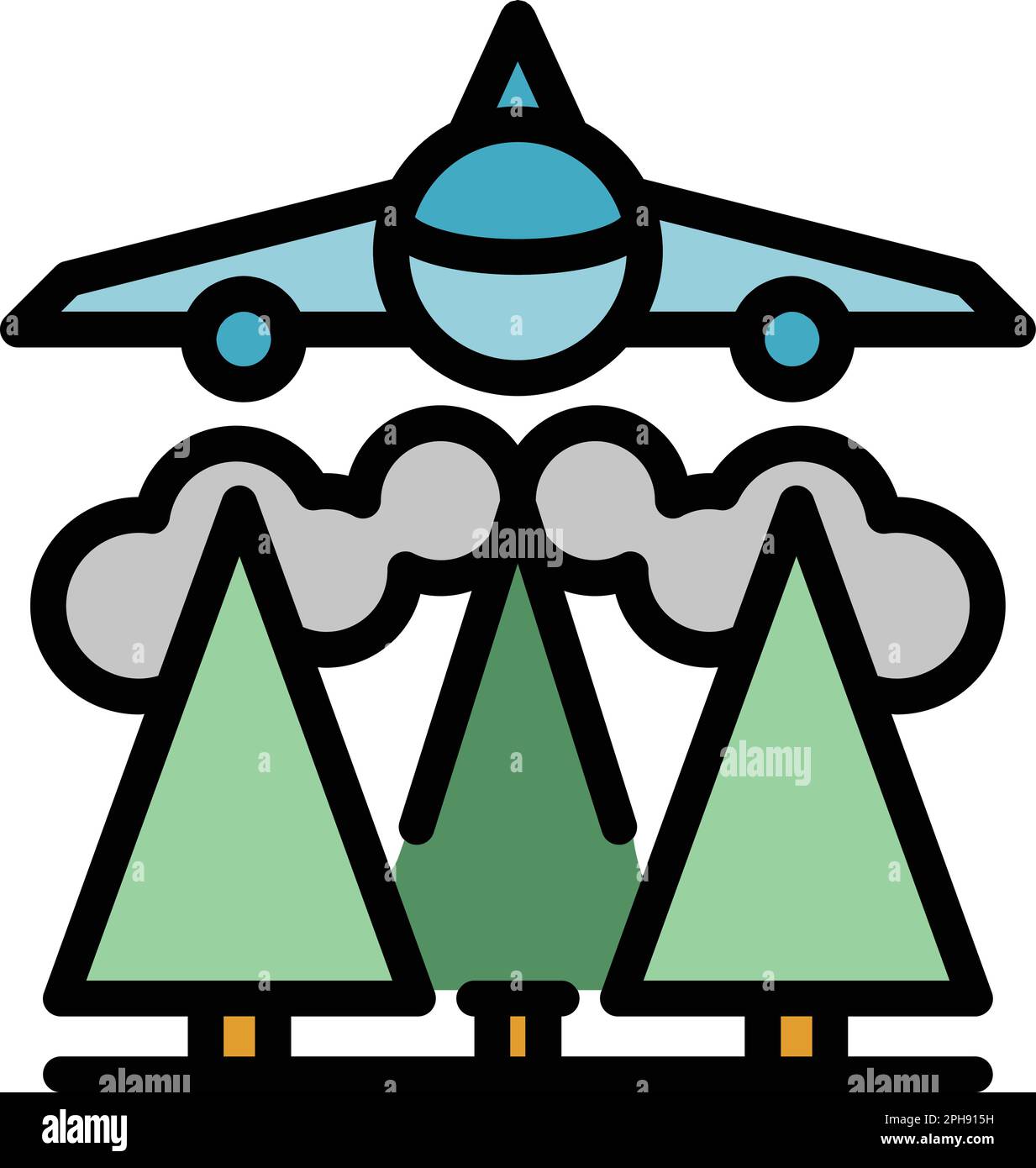 Wildfire plane icon. Outline wildfire plane vector icon for web design ...