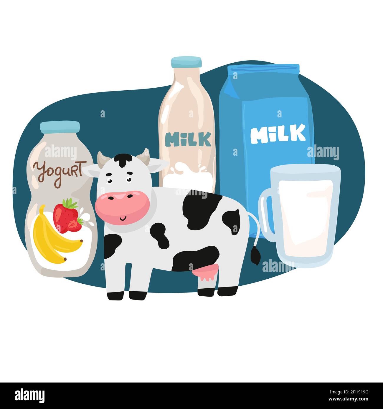 milk ad template for product display. Milk pack mockup on a farm