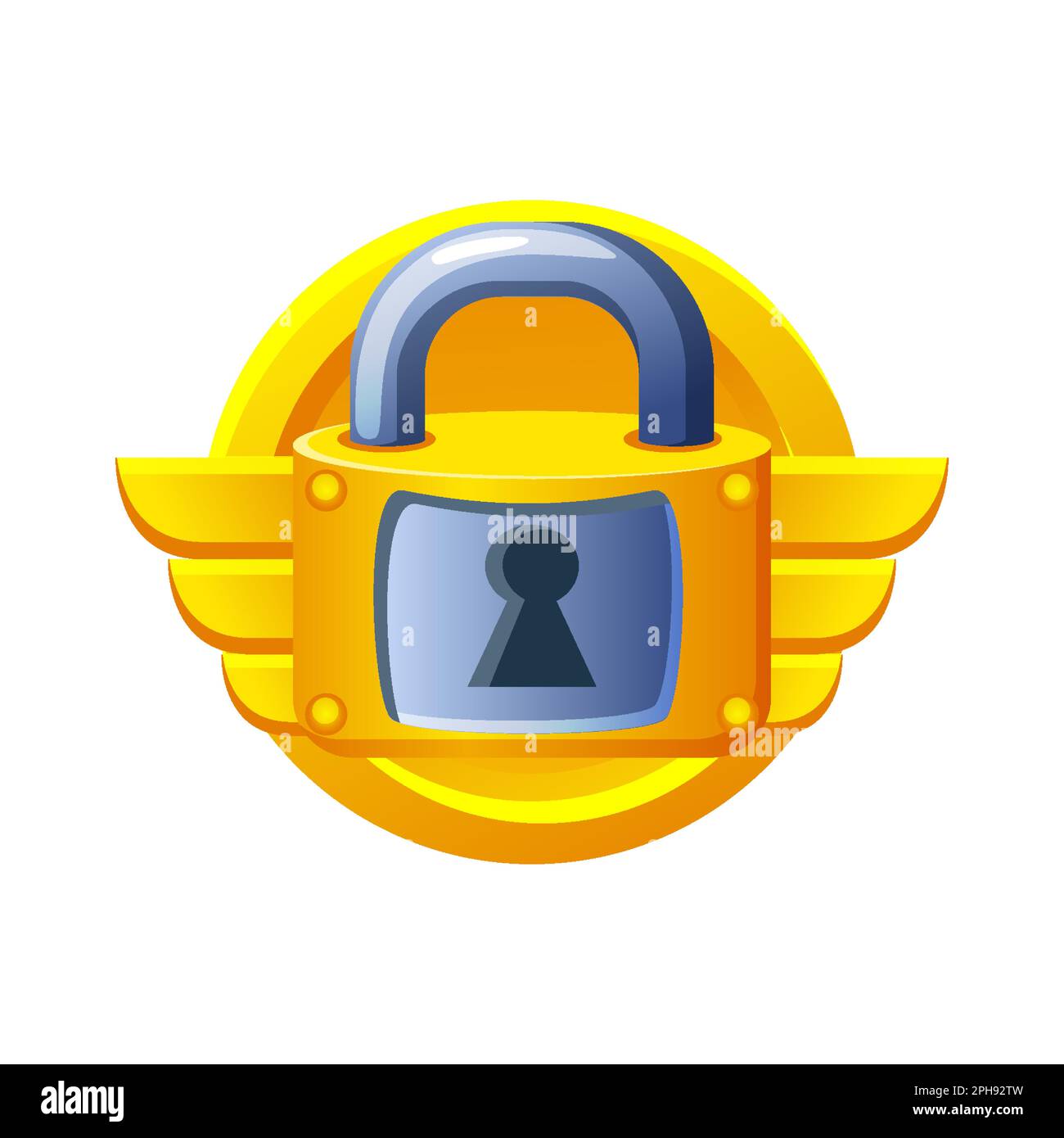 Award golden padlock. Game icon block or security Stock Vector Image