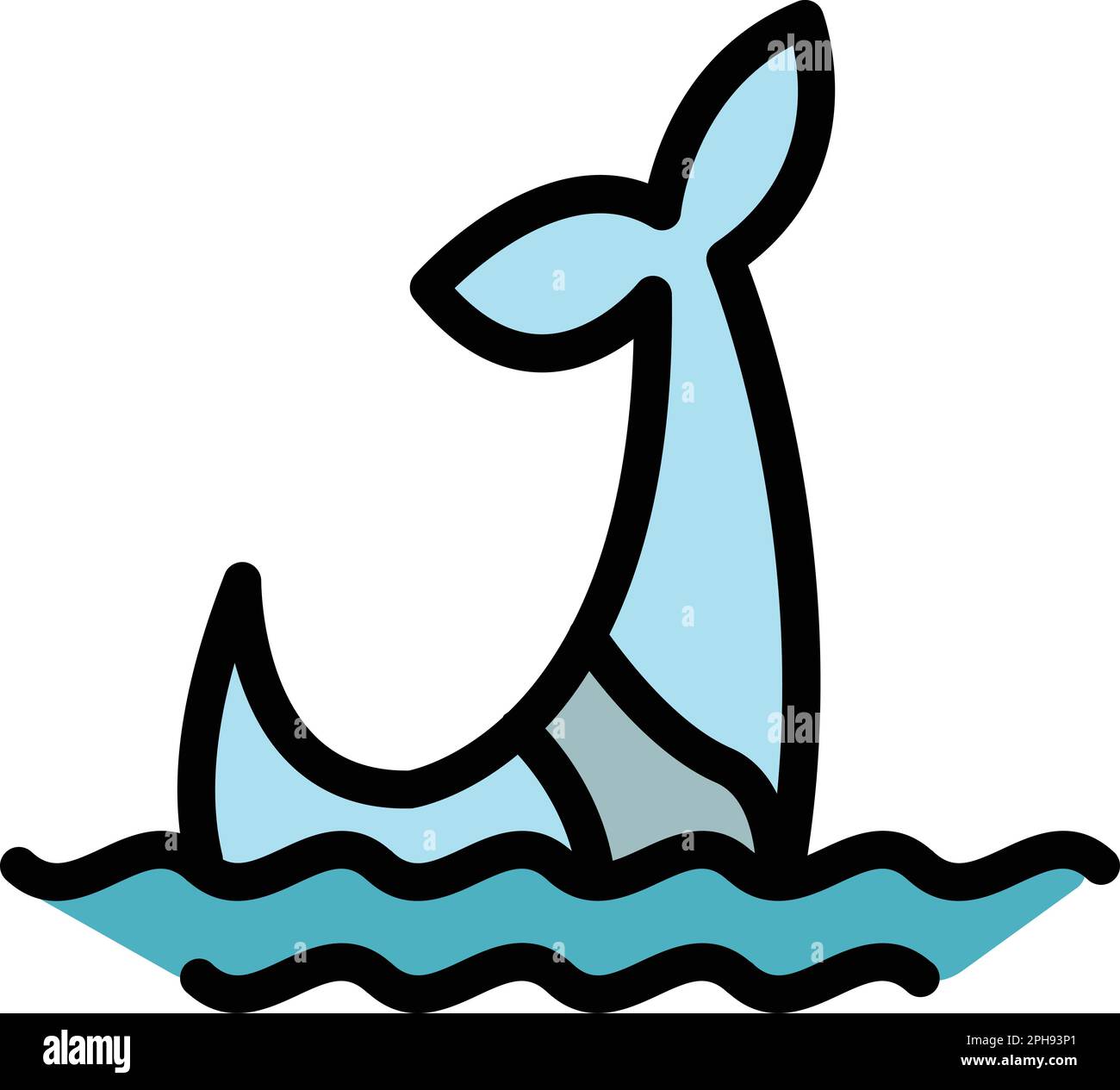 Ocean whale icon. Outline ocean whale vector icon for web design ...