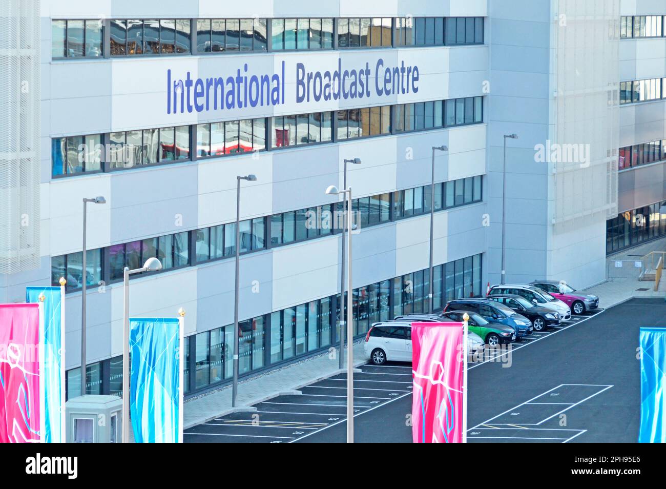 International Broadcast Centre a media complex in Olympic Park East London purpose built for 2012 London Olympics became part of Here East England UK Stock Photo