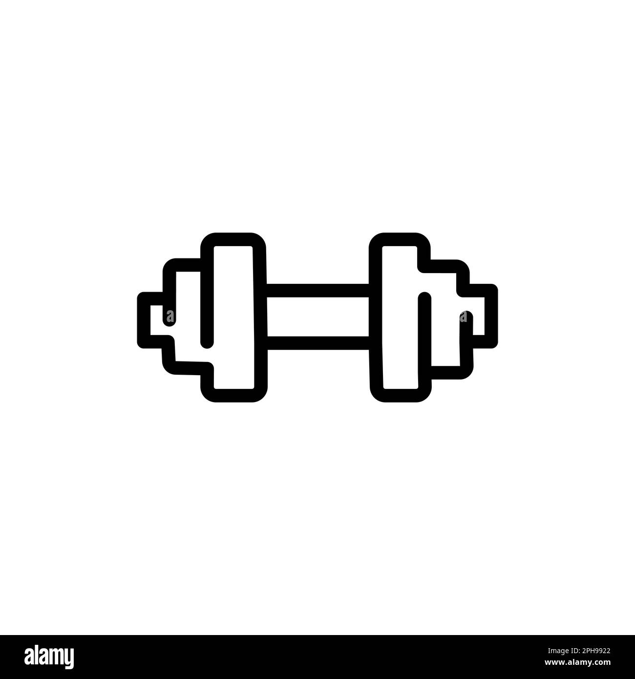Weights vector icon. Dumbbell icon outline design vector illustration