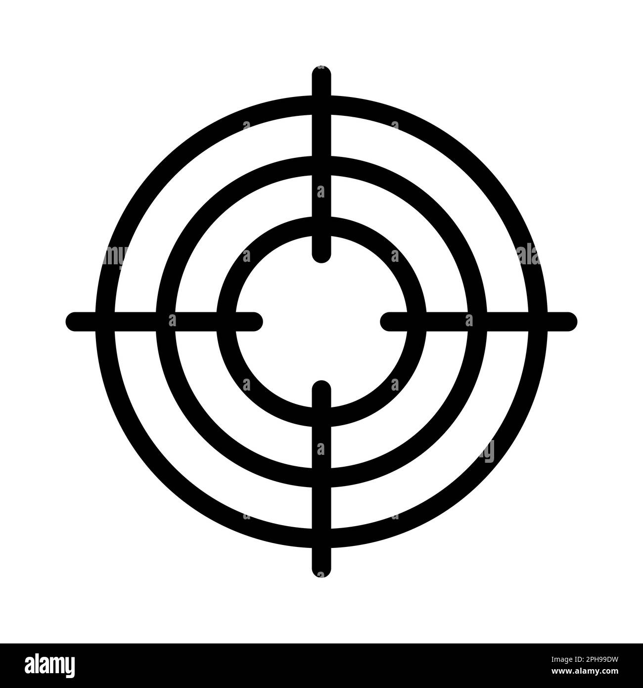 Focus icon performance, target arrow concept center focus sight gun Stock Vector