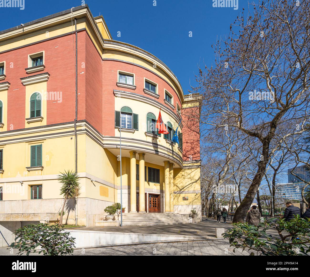 Tirana, Albania. March 2023. exterior view of the central election ...