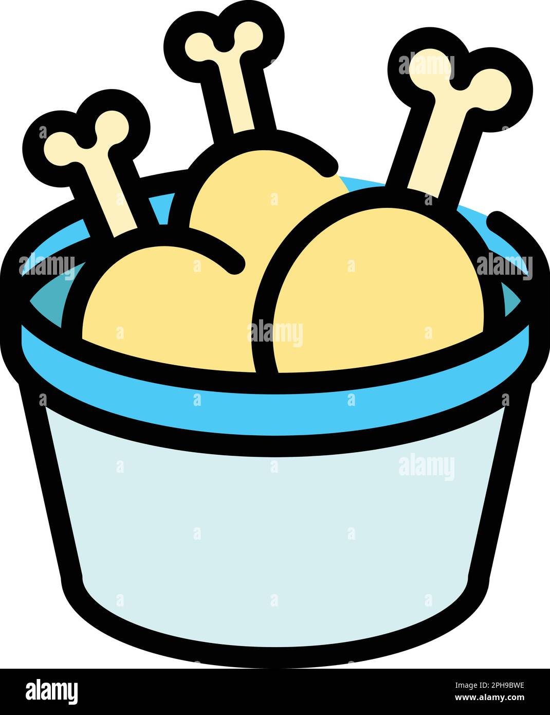 Fried drumsticks icon. Outline Fried drumsticks vector icon for web ...