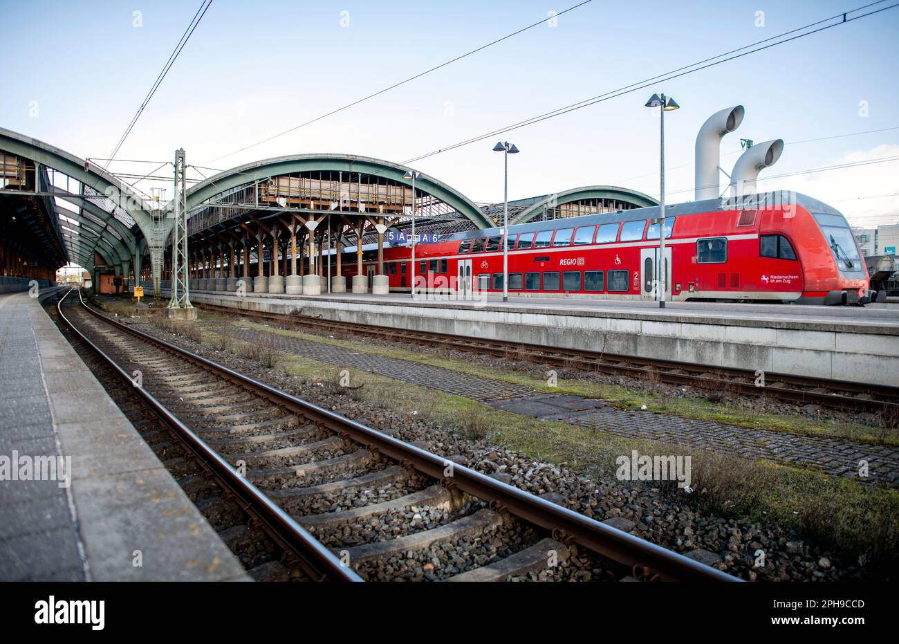 Oldenburg, Germany. 27th Mar, 2023. A Deutsche Bahn regional express