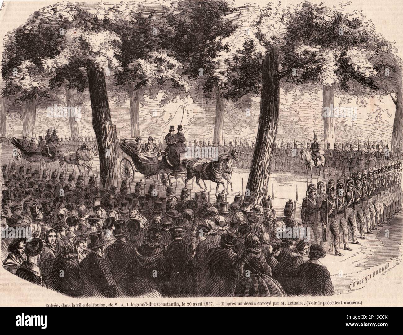 Entrée à Toulon du grand duc Constantin le 20 avril 1857 Stock Photo