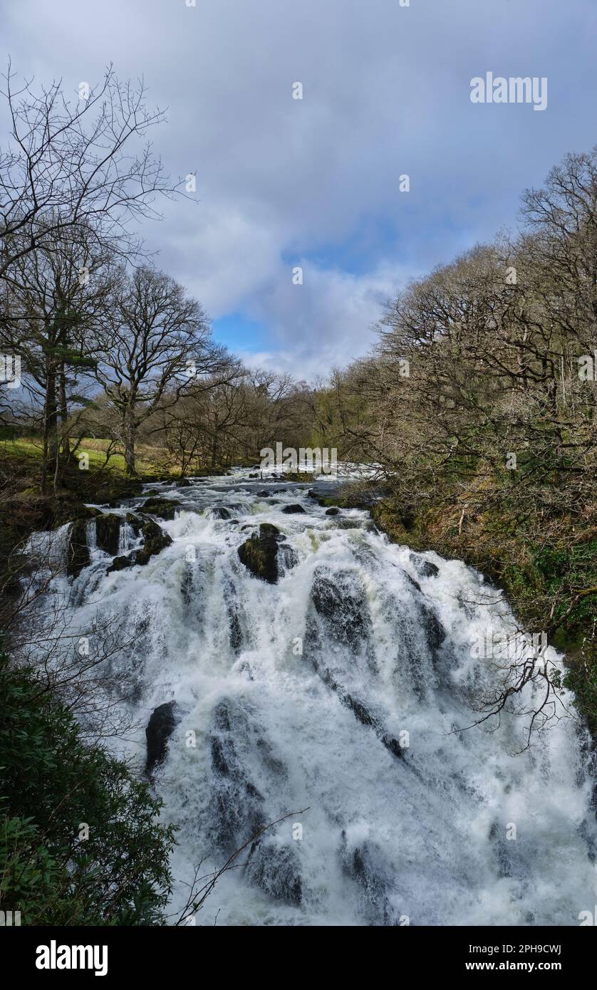 Swallow Falls, Betws-y-Coed, Conwy, Snowdonia, Wales Stock Photo