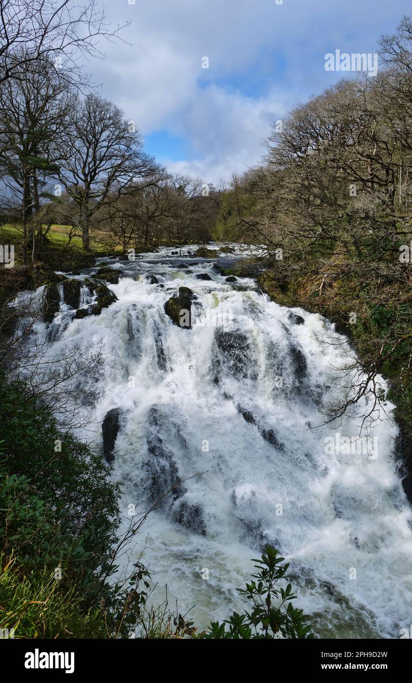 Swallow Falls, Betws-y-Coed, Conwy, Snowdonia, Wales Stock Photo