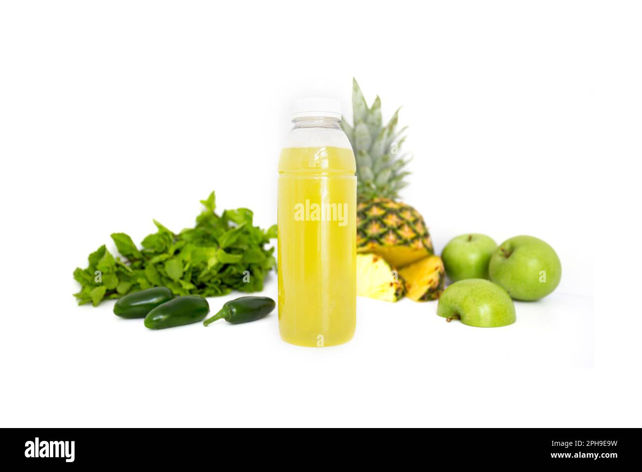 Delicious and healthy organic natural fruit juice made with lemon Stock