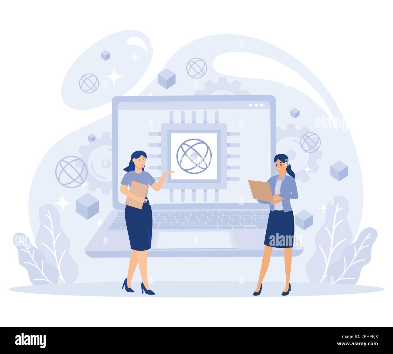 Quantum computing concept. Optical technology, photonics research. Tiny