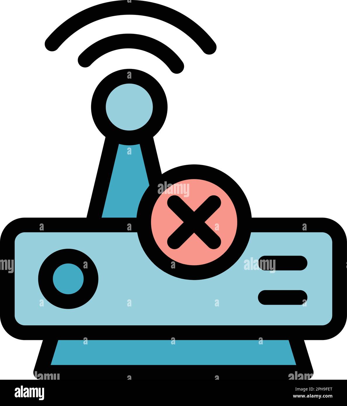 Blocked router icon. Outline Blocked router vector
