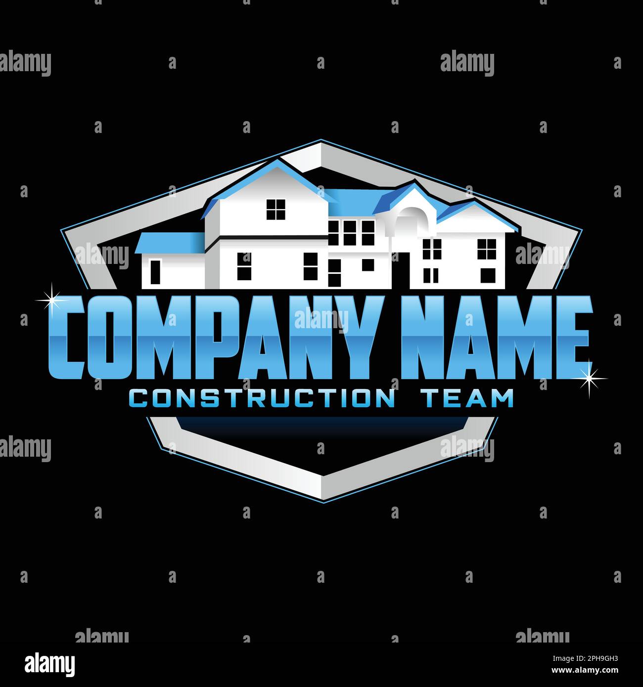Real estate logo design inspiration on black background Stock Vector ...