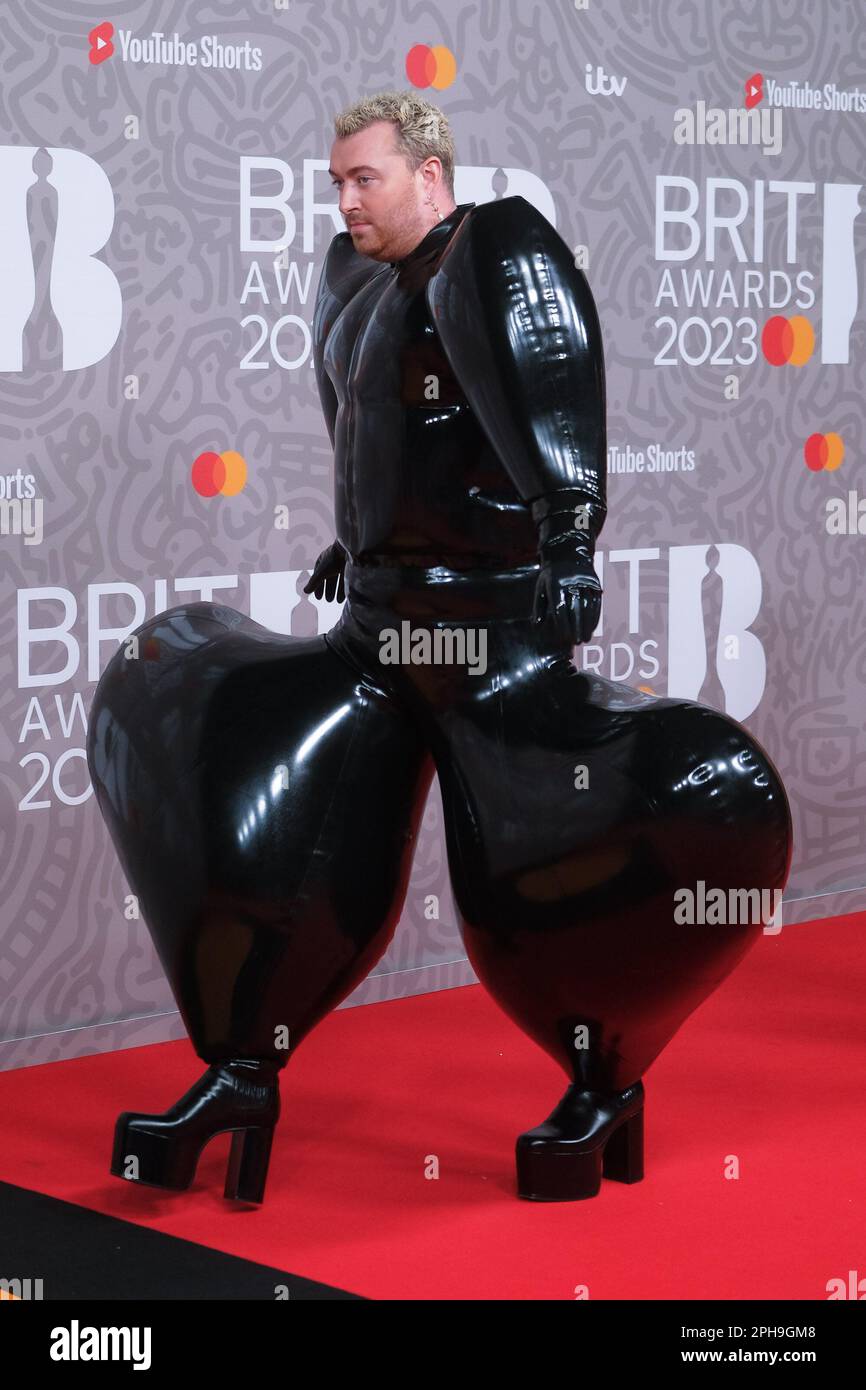 Sam Smith photographed attending The BRITS Red Carpet Arrivals at The ...