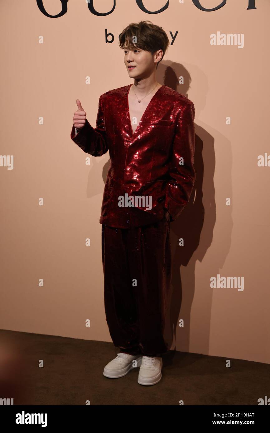 File--Chinese singer and actor Lu Han arrives for Gucci red carpet