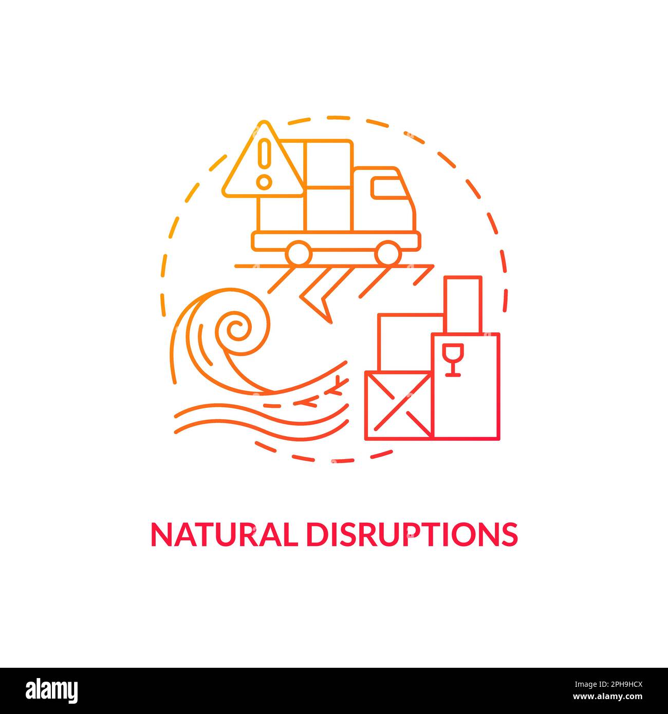 Natural disruptions red gradient concept icon Stock Vector