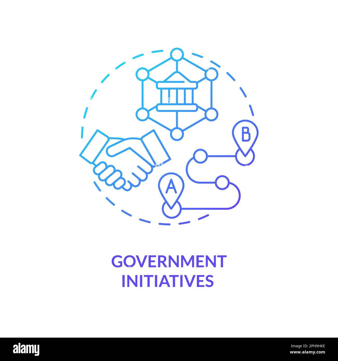 Government initiatives blue gradient concept icon Stock Vector Image 