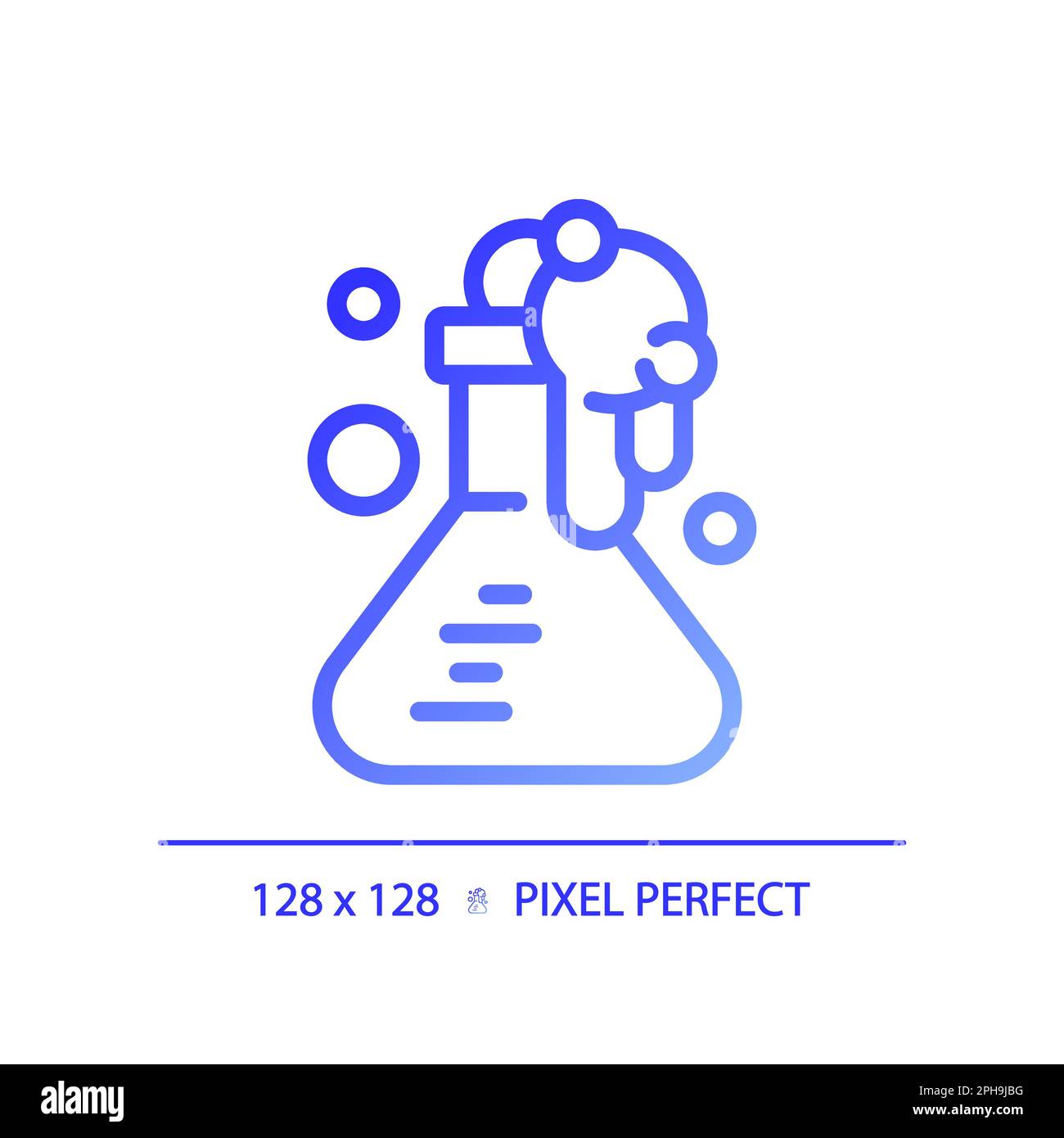 STEM in chemistry pixel perfect gradient linear vector icon Stock Vector
