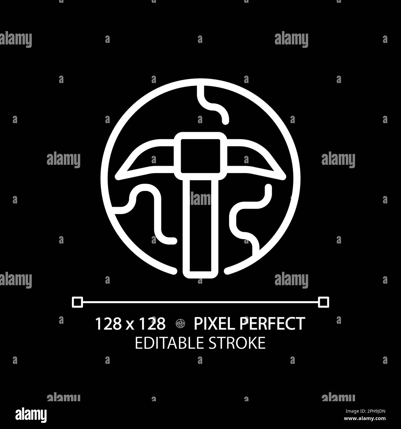 STEM in geology pixel perfect white linear icon for dark theme Stock ...