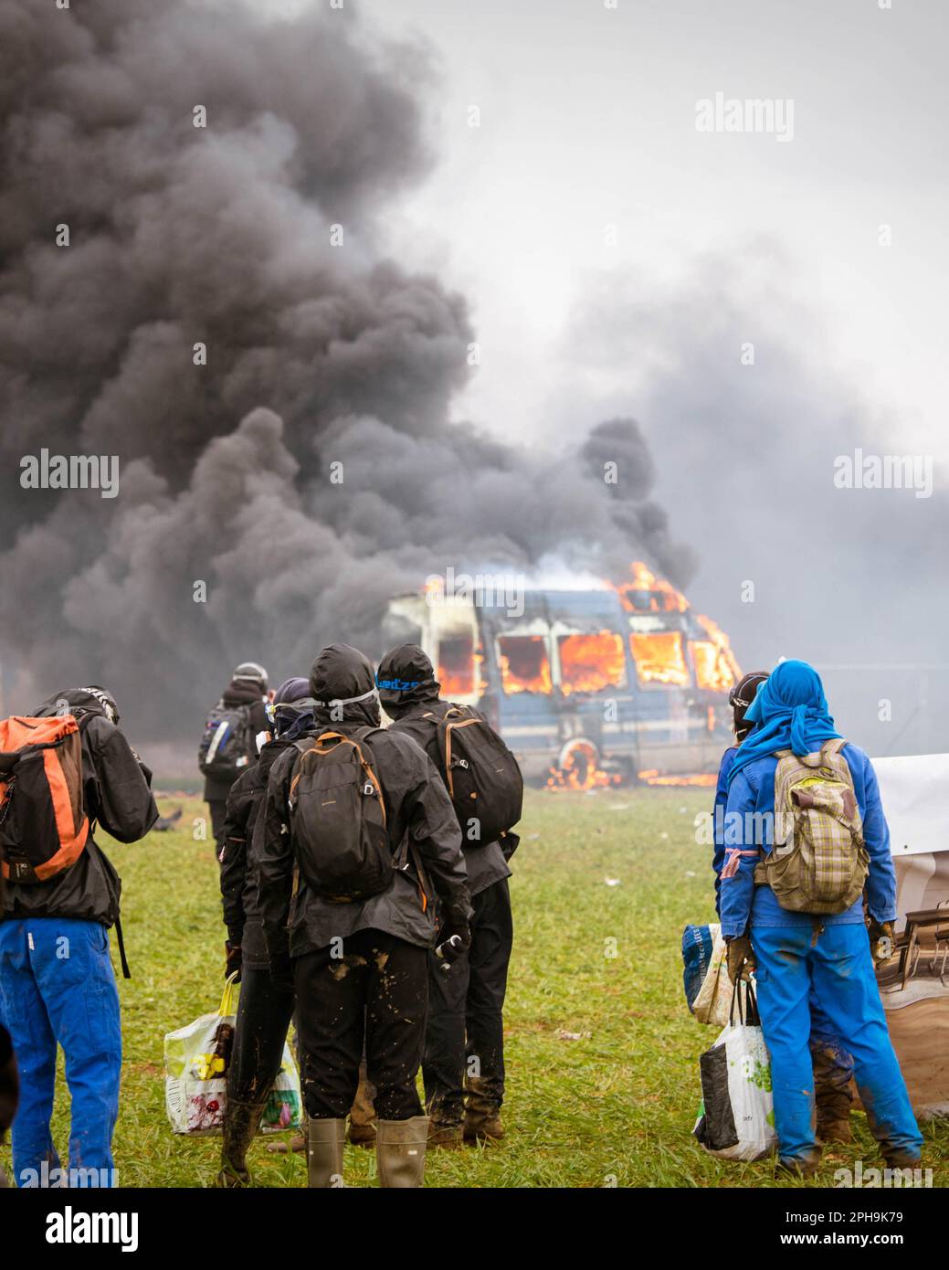 Sainte Soline, France. 25th Mar, 2023. Violent protest against Mega