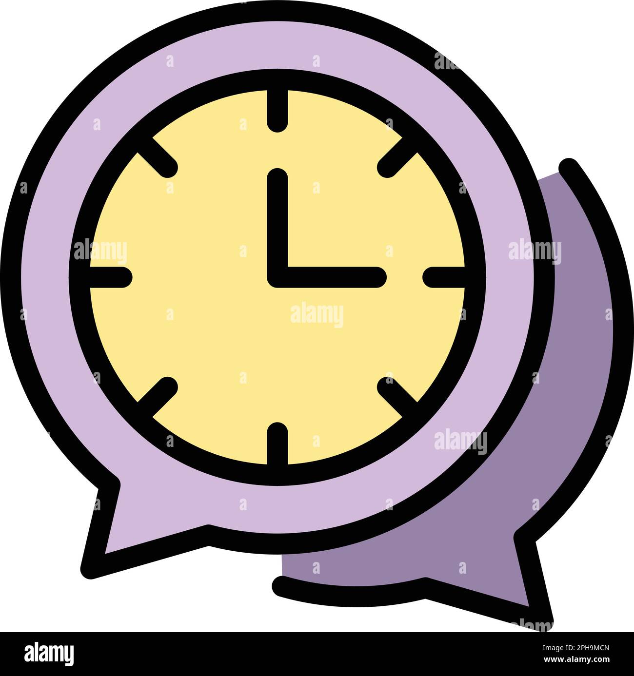 Rush job chat time icon. Outline Rush job chat time vector icon for web ...