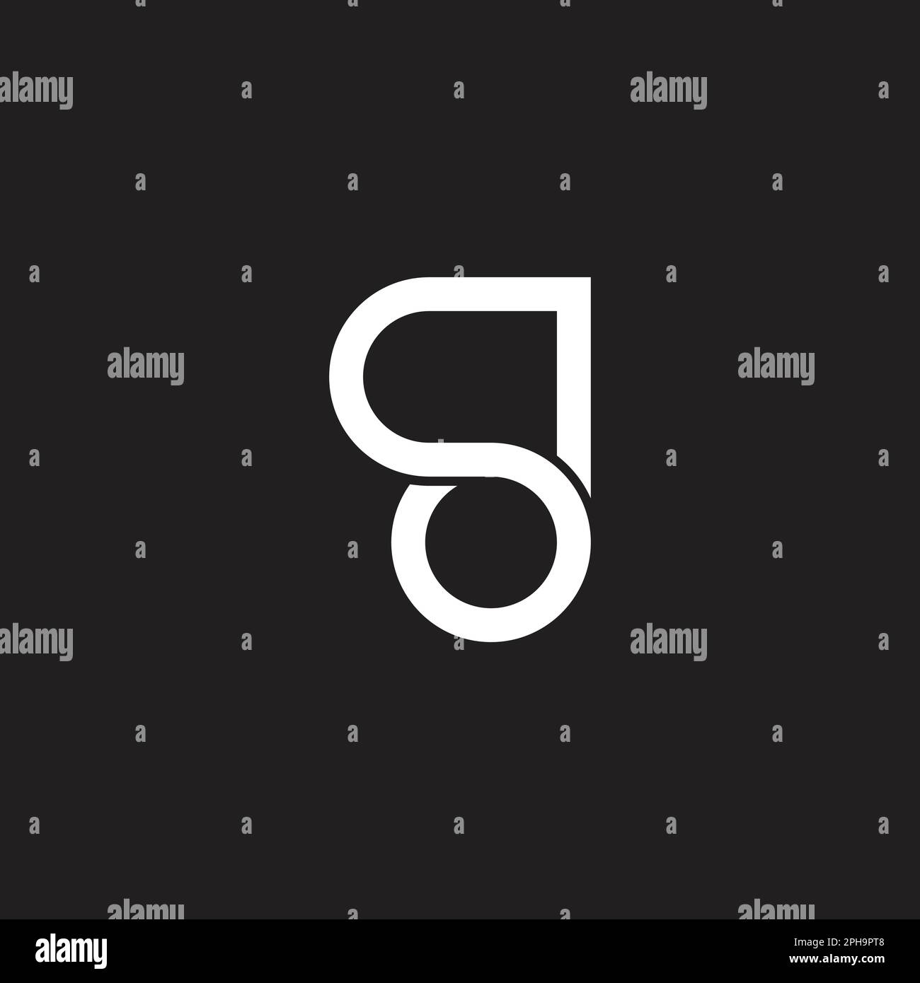 letter sd loop geometric line simple logo vector Stock Vector