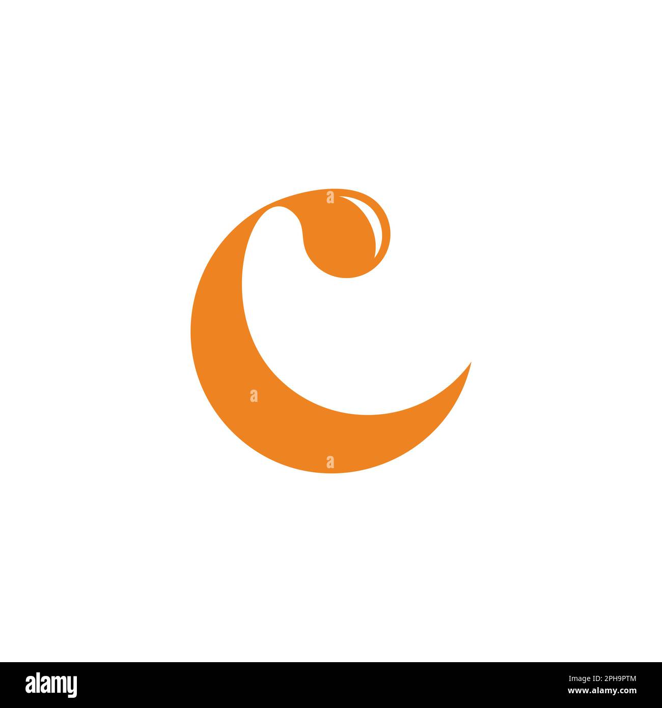 letter c orange juice water simple logo vector Stock Vector