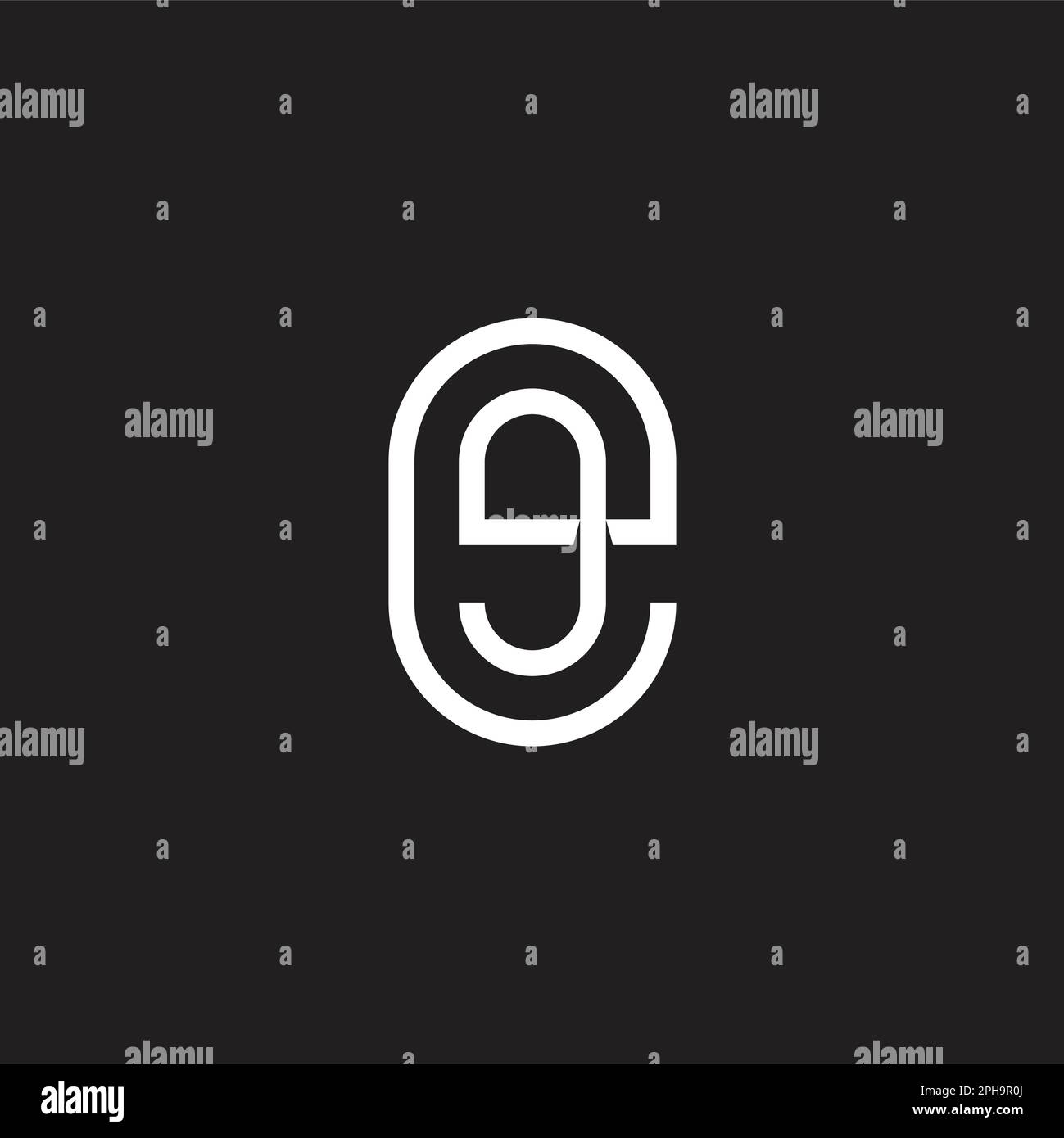 letter eg simple rotate line logo vector Stock Vector