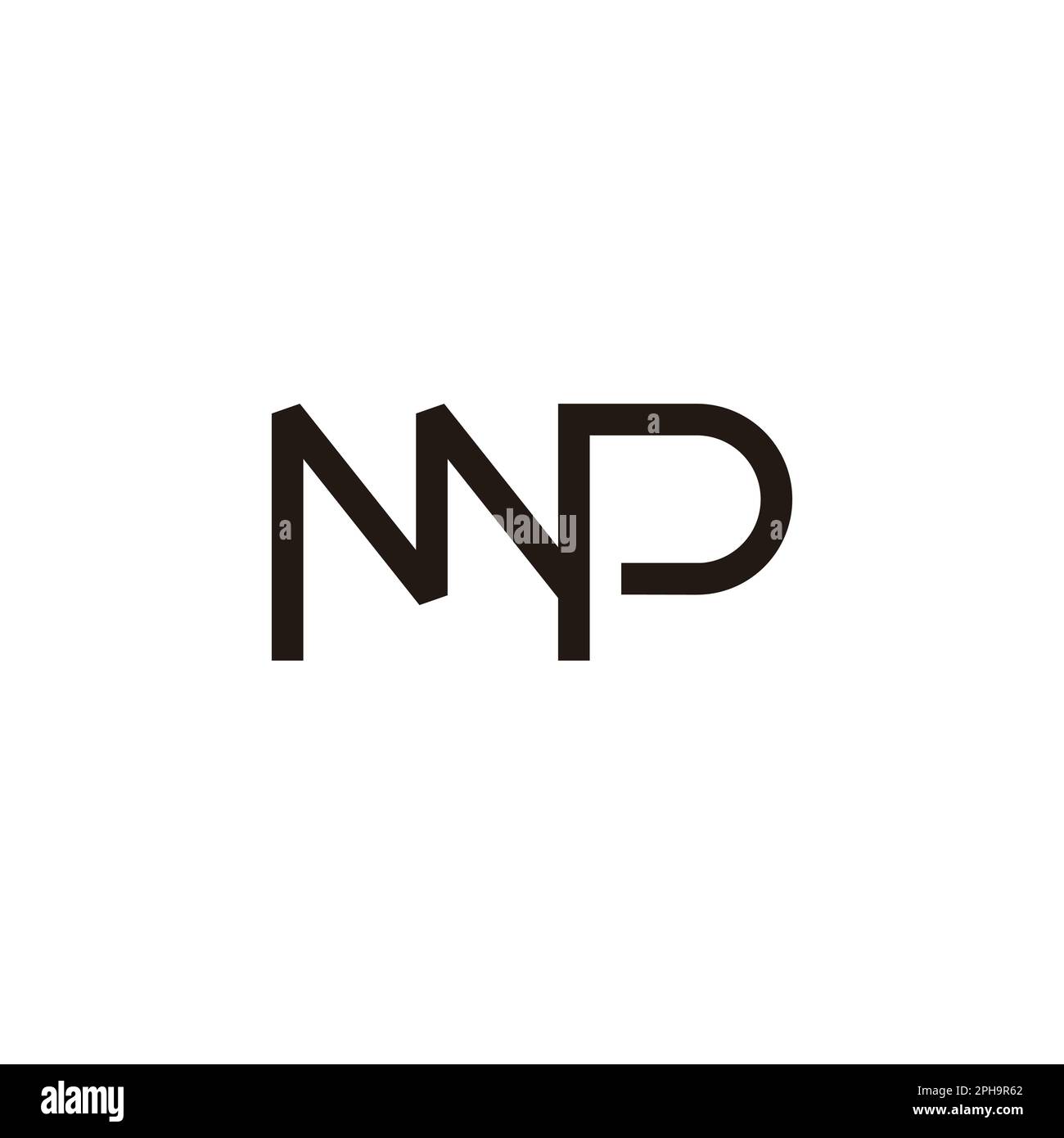 letter mp stripes simple line logo vector Stock Vector