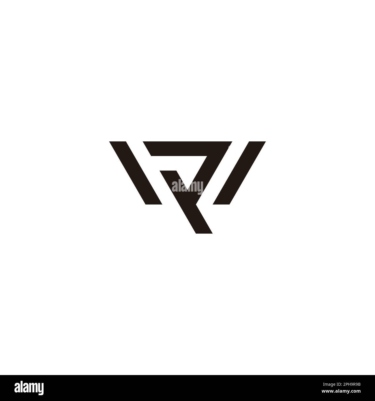 letter wp stripe geometric line logo vector Stock Vector