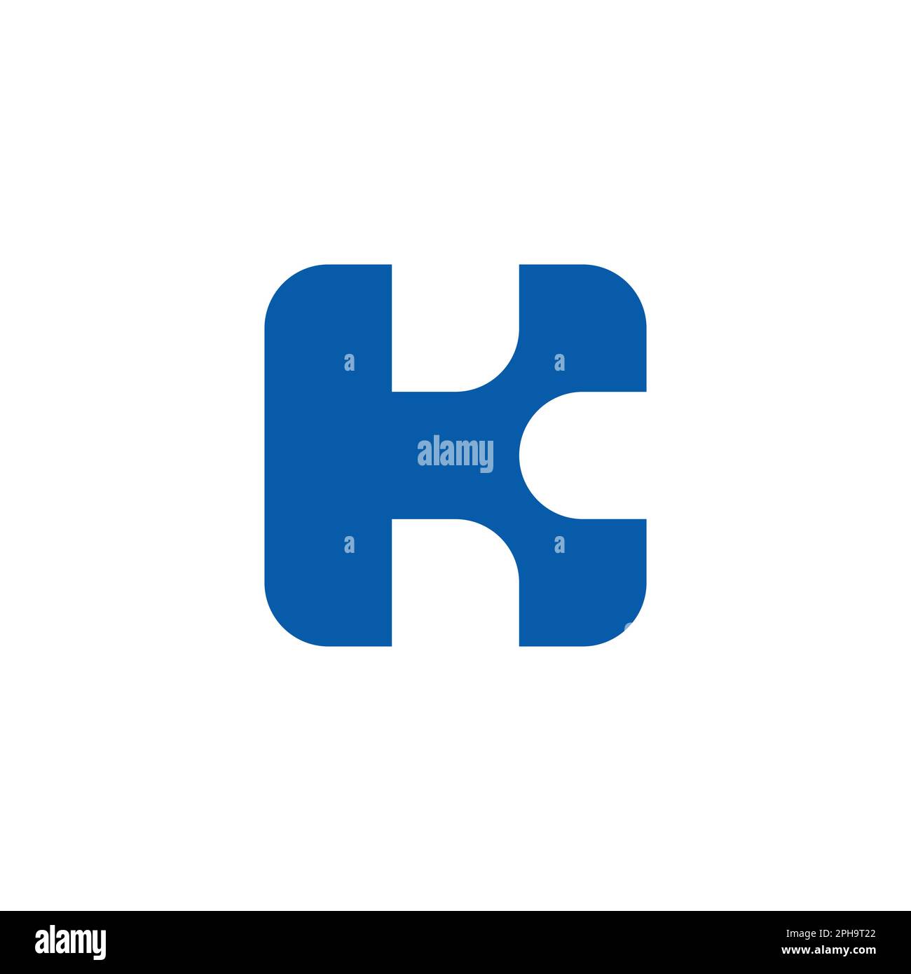 letter hk simple square geometric logo vector Stock Vector