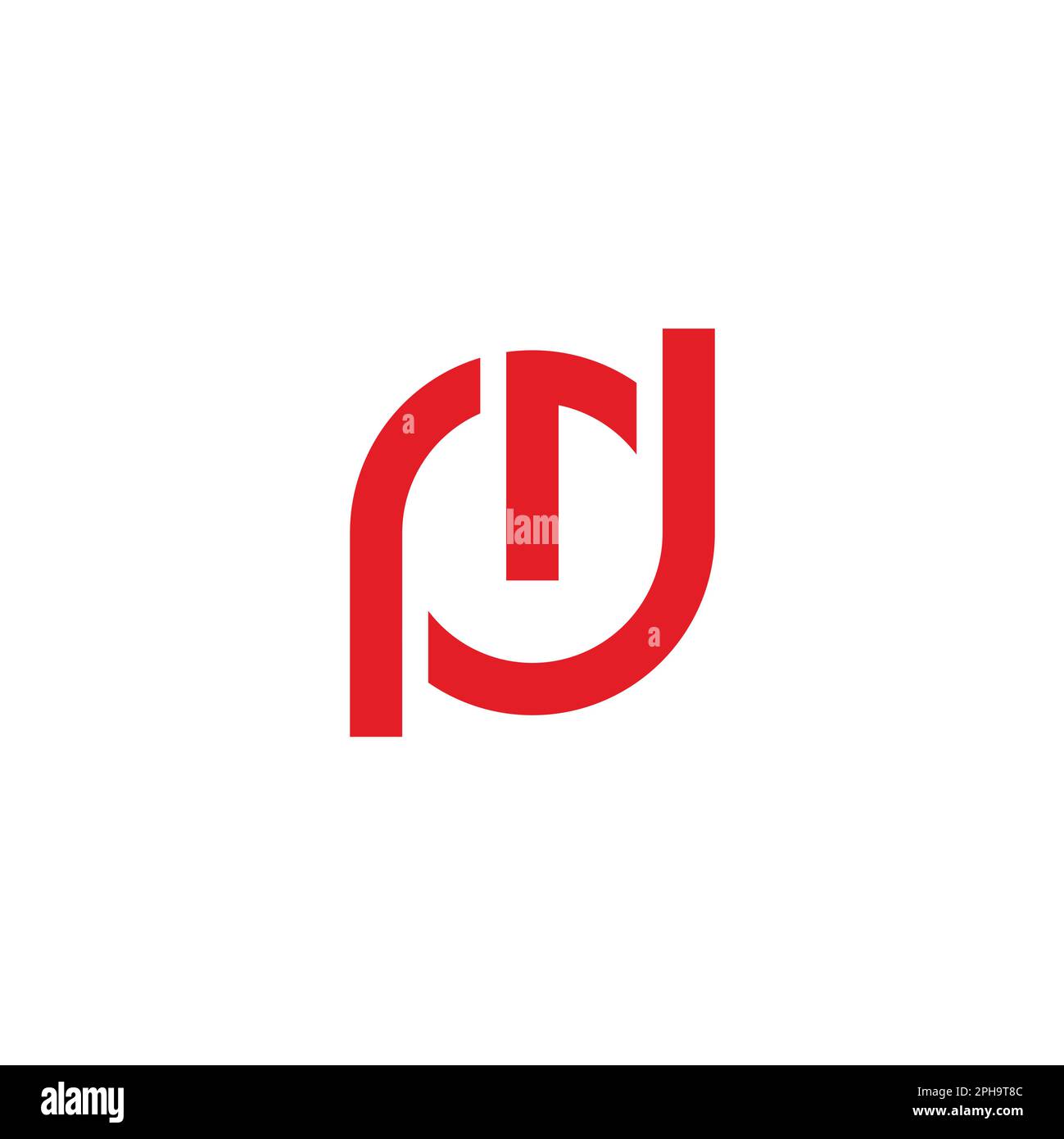 letter pd simple power button logo vector Stock Vector