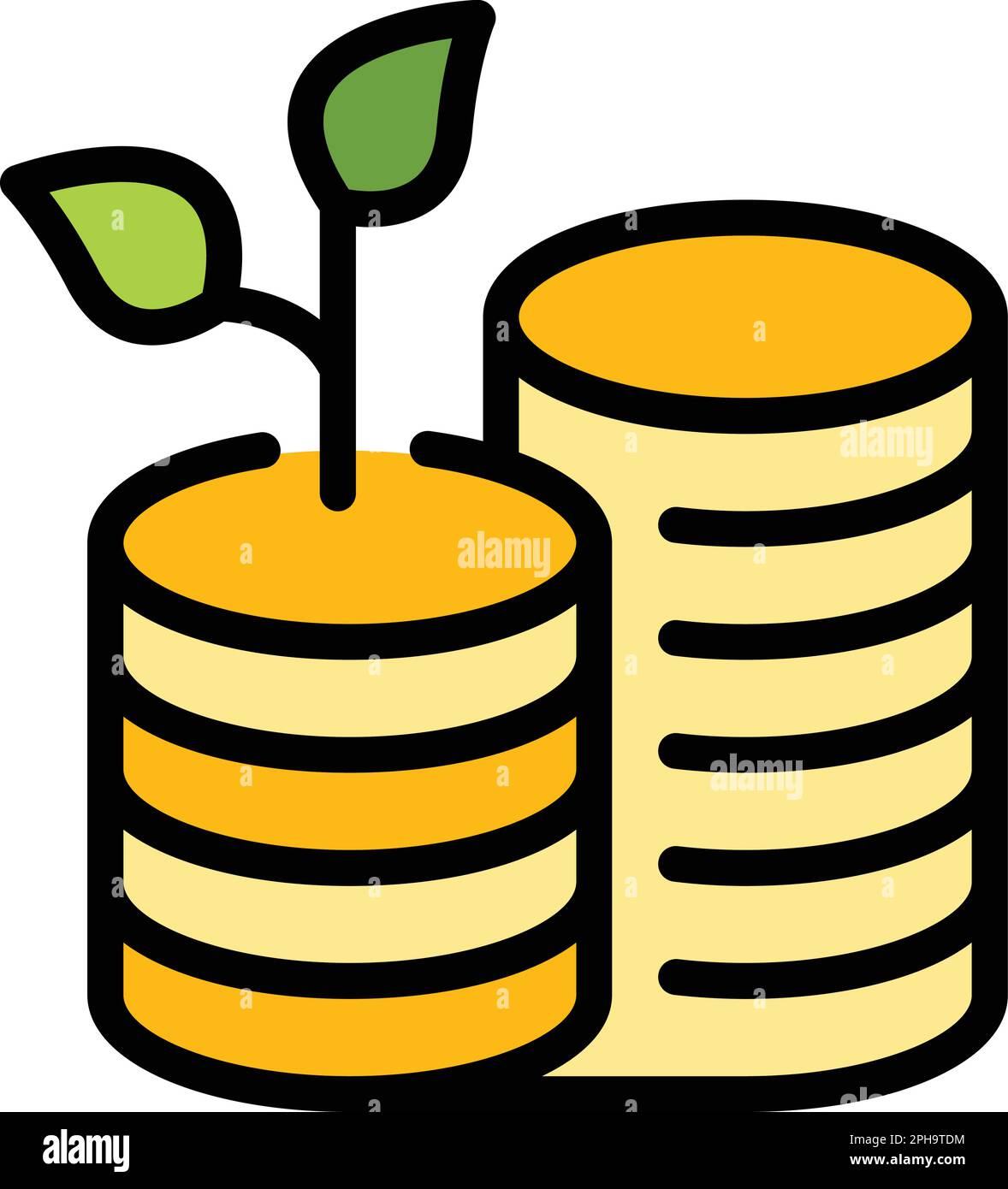 Result money coins stack icon. Outline Result money coins stack vector ...
