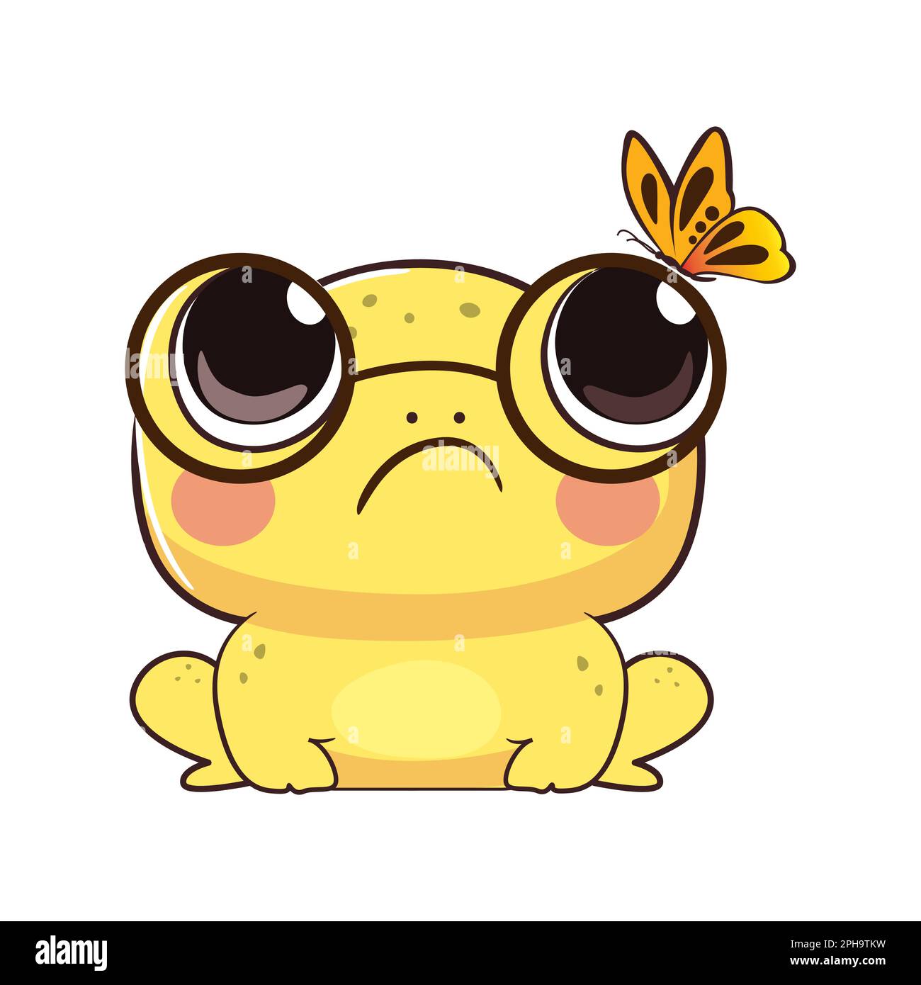 Cute baby frog in cartoon style. Vector Stock Vector Image & Art - Alamy