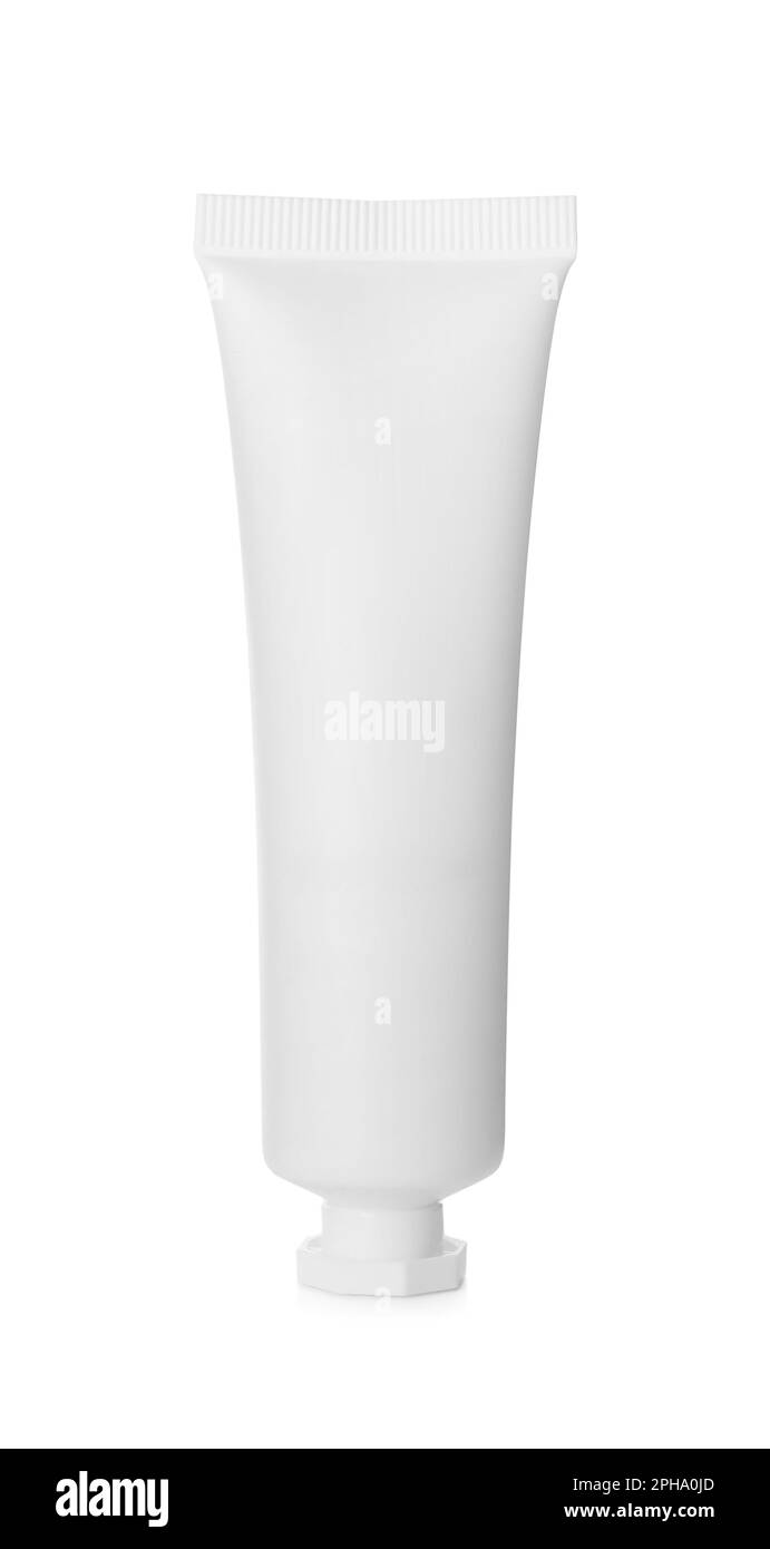 Blank tube of cosmetic product isolated on white Stock Photo - Alamy