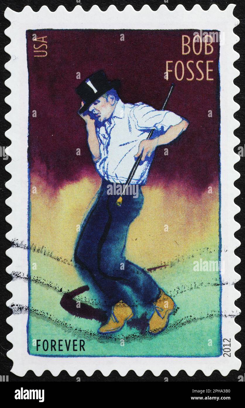 Dancer Bob Fosse on american postage stamp Stock Photo