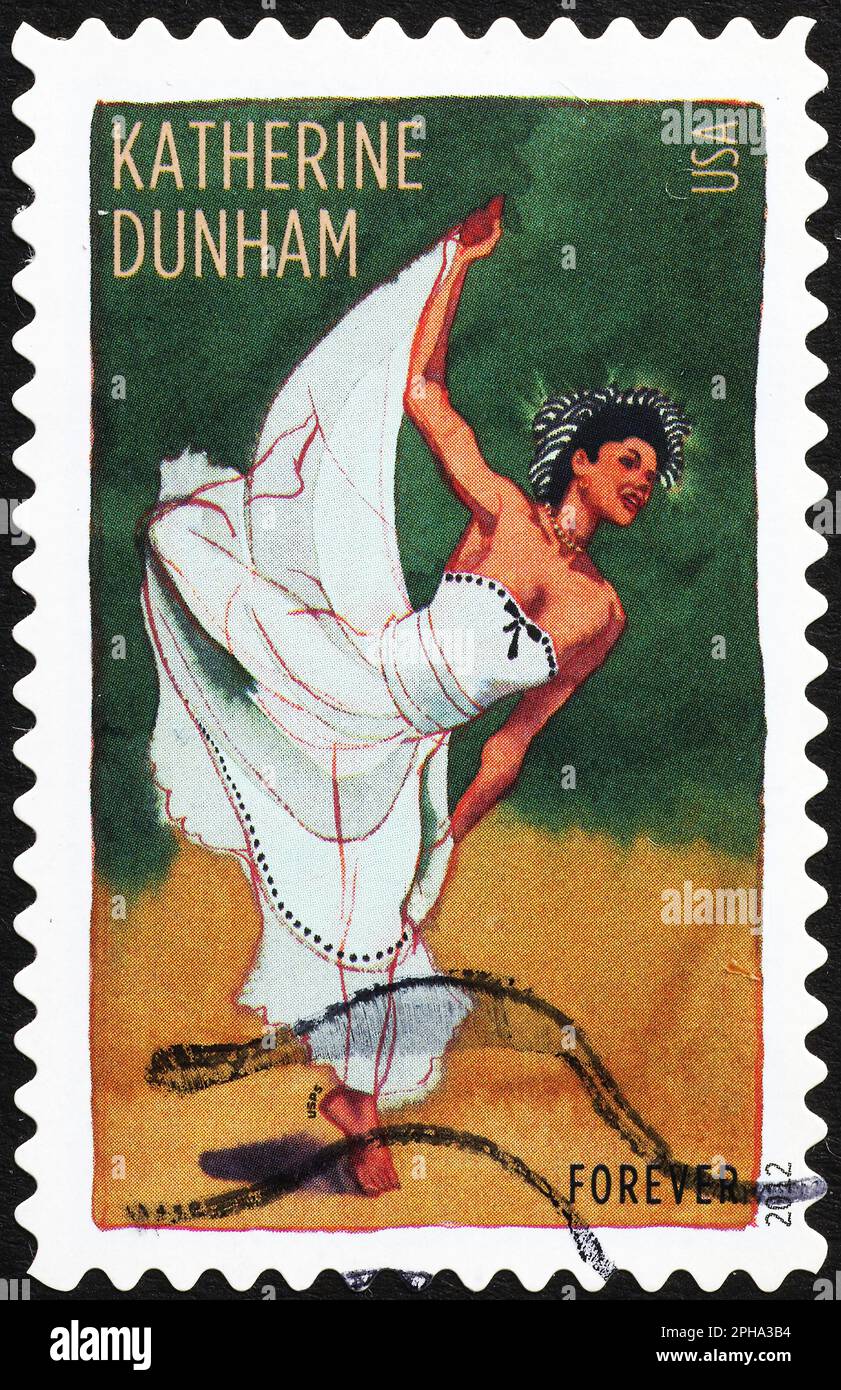 Dancer Katherine Dunham on american postage stamp Stock Photo