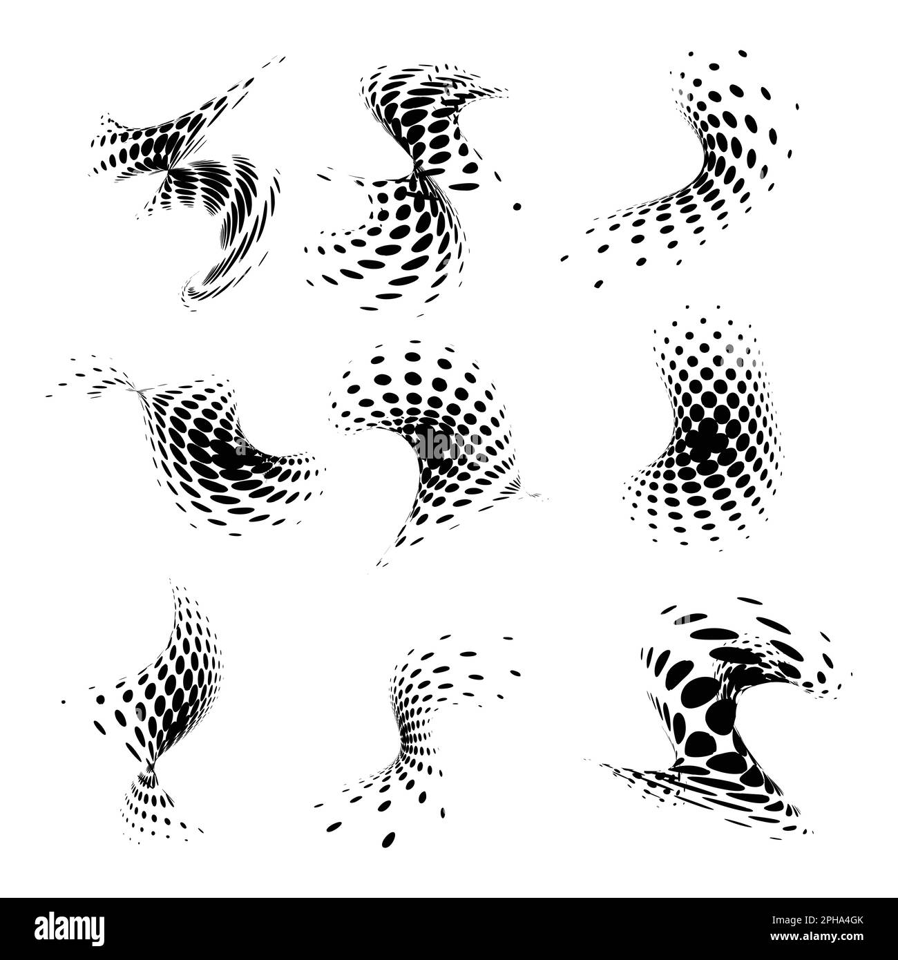 Set of abstract halftone dots. Vector illustration for your design Stock Vector