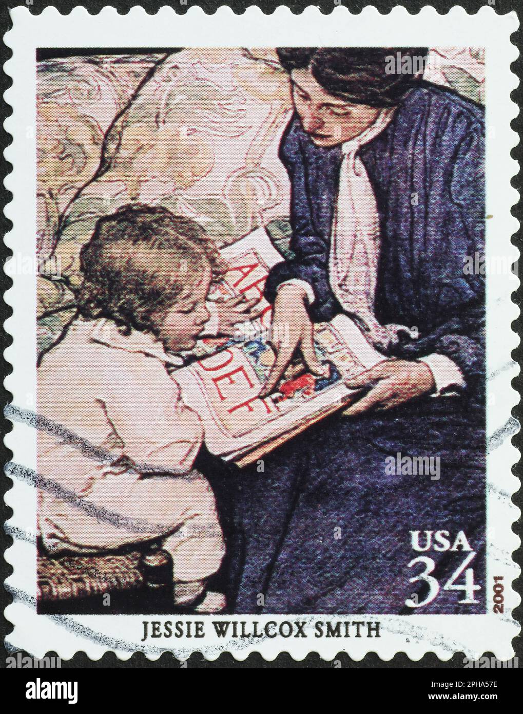 Illustration by Jessie Wilcox Smith on american postage stamp Stock Photo