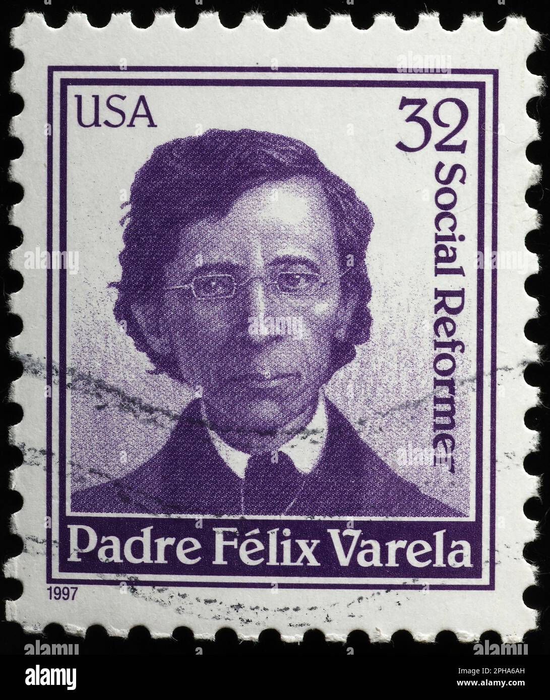 Padre Felix Varela on american postage stamp Stock Photo