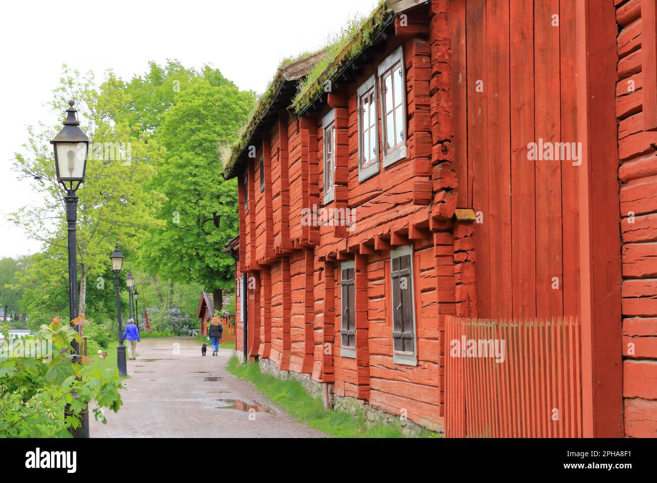 June 01 2022 Orebro in Sweden Beautiful old timber houses in