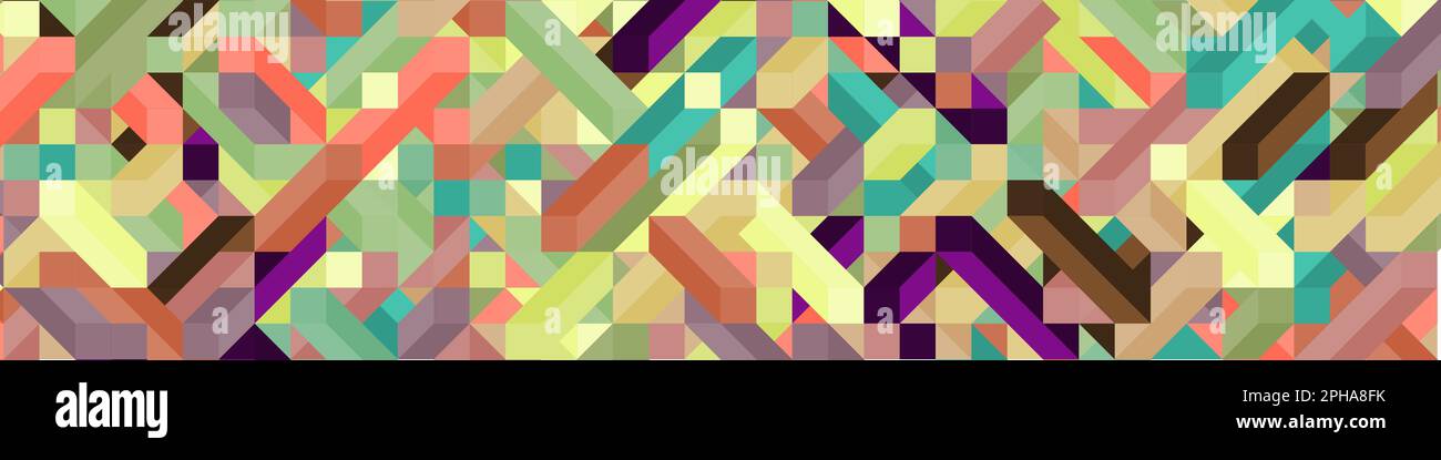 Color Diamonds illusion background generative pattern illustration Stock Vector