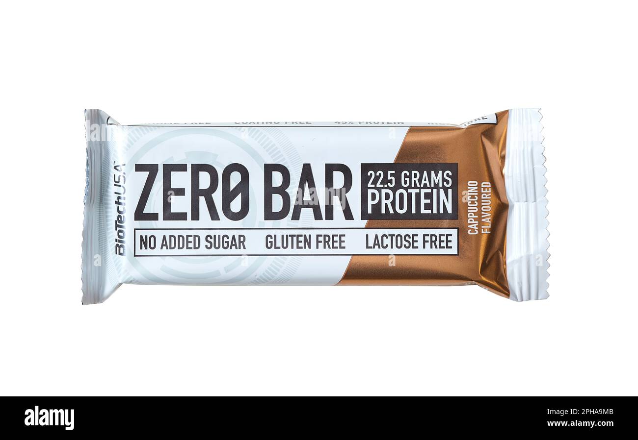 Protein bar Biotech Zero Bar close up Stock Photo Alamy