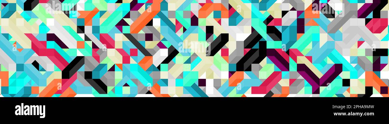 Color Diamonds illusion background generative pattern illustration Stock Vector